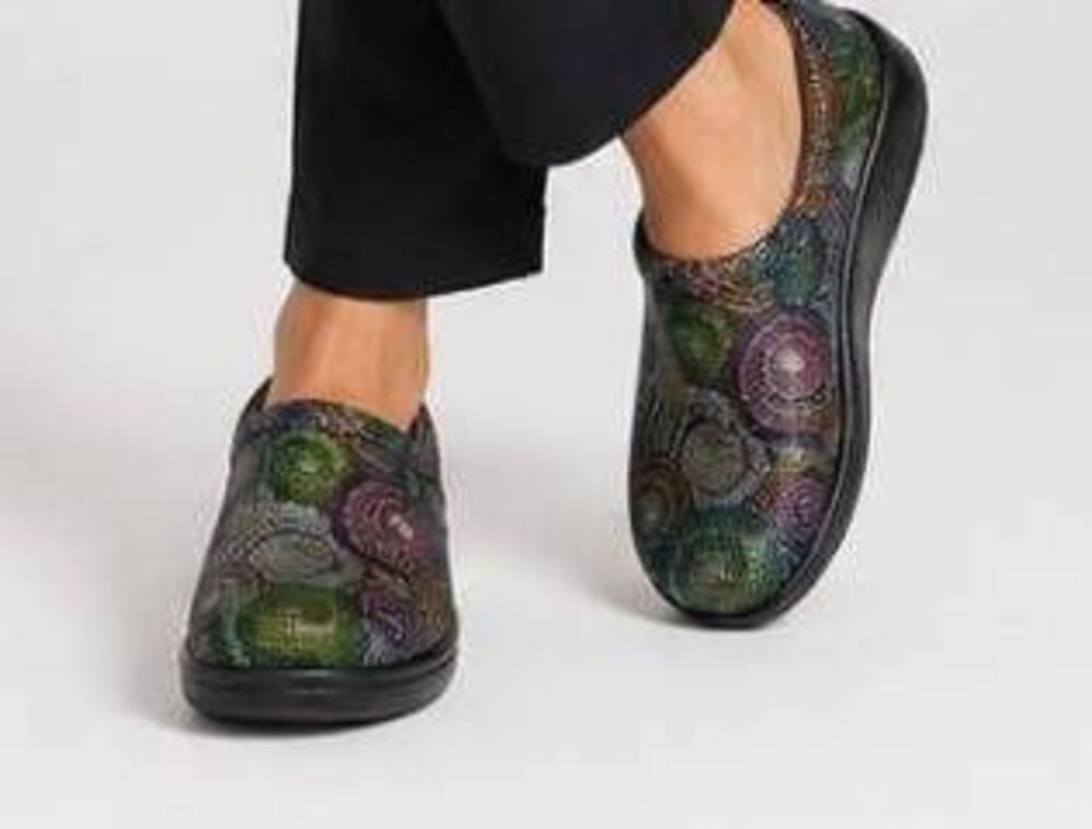 Alegria Keli Kay Clogs Women’s Size 41(10.5-11) Colorful Swirl Leather Slip Resi
